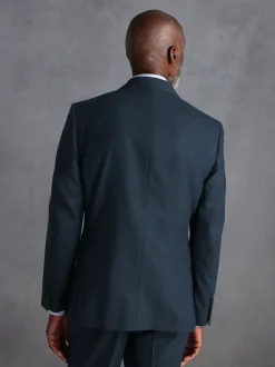 Bleu - Slim Fit (Slim Fit) - Veste de costume en flanelle de laine et cachemire mélangées Signature Zignone