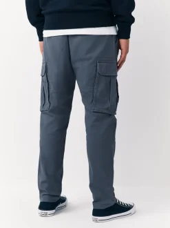 Bleu - Slim Fit (Slim Fit) - Pantalon cargo stretch en coton