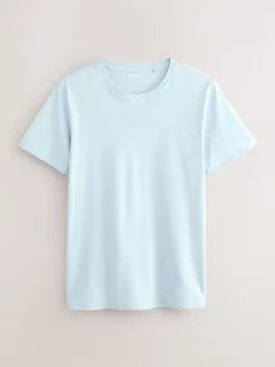 Bleu - Slim Fit (Slim Fit) - T-shirts de superposition en coton 100 %, lot de 5