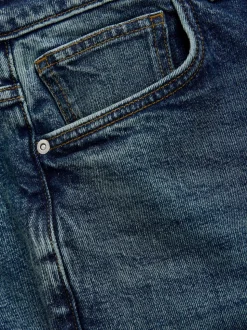 Bleu - Slim Fit (Slim Fit) - délavé vintage Denim Jeans