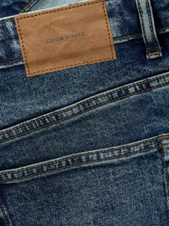 Bleu - Slim Fit (Slim Fit) - délavé vintage Denim Jeans