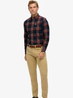 Bleu - Superdry Chemise Lumberjack en coton à manches longues
