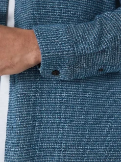 Bleu - Surchemise texturée Veste-chemise