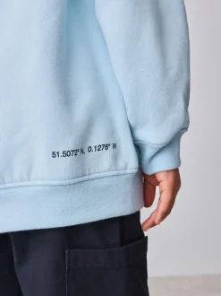 Bleu - Sweat à capuche Baker by Ted Baker oversize en relief