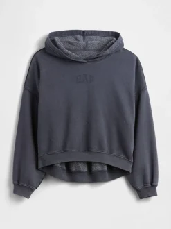 Bleu - Sweat à capuche Gap décontracté raccourci à mini logo