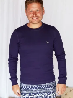 Bleu - The Little Tailor - Pyjama de Noël à motif Fair Isle de renne pour homme