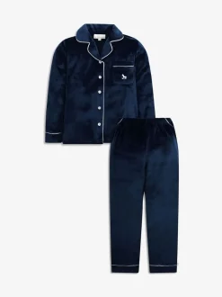 Bleu - The Little Tailor Kids Pyjama de Noël en velours doux de luxe