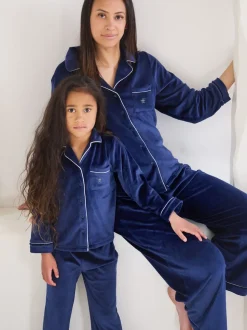 Bleu - The Little Tailor Pyjama de Noël en velours doux de luxe
