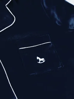 Bleu - The Little Tailor Pyjama de Noël en velours doux de luxe