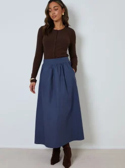Bleu - Threadbare Jupe midi avec poches