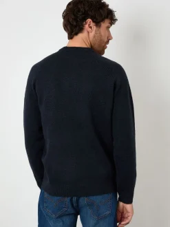 Bleu - Threadbare Pulls ras du cou en maille côtelée à manches raglan