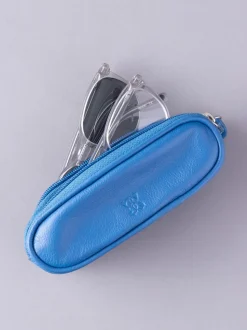 Bleu - Étui Lakeland en cuir à deux verres