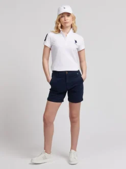Bleu - U.S. Polo Assn. Short chino classique pour femmes