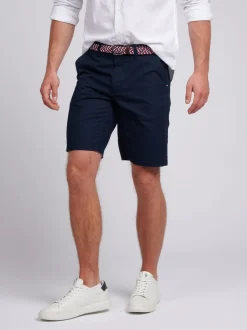 Bleu - US Polo Assn Short chino en lin Blend homme