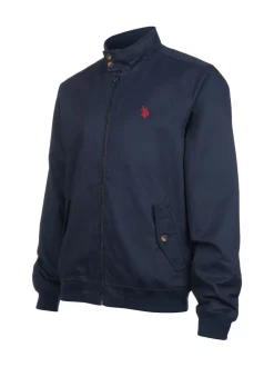 Bleu - U.S. Polo Assn. Veste Harrington en sergé de coton 100% pour hommes