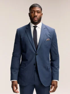 Bleu - Veste de costume extensible Ajusté aux Muscles Motionflex