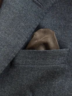 Bleu - Veste de costume habillée en laine mérinos Blend