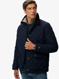 Bleu - Veste matelassée Superdry Estate Coach