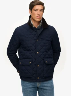 Bleu - Veste matelassée Superdry Estate Coach