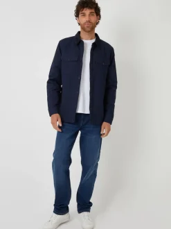 Bleu - Veste-chemise Threadbare doublée de peau de mouton