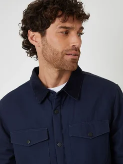 Bleu - Veste-chemise Threadbare doublée de peau de mouton