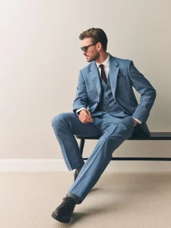 Bleu - Vestes de Costume Nova Fides Signatures Coupe classique en laine italienne 100%