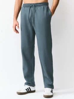 Bleu acier - Ajustement droit - Pantalon de jogging épais décontracté à dos brossé
