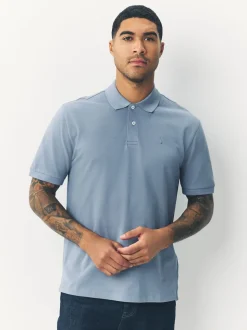 Bleu acier - Ajustement régulier - Polo Manches courtes Pique
