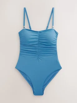 Bleu acier - Maillot de bain bandeau gainant