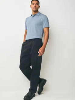 Bleu acier - Slim Fit (Slim Fit) - Polo Manches courtes Pique