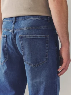 Bleu authentique - Straight Fit Classic Jeans extensibles