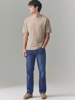 Bleu authentique - Straight Fit Classic Jeans extensibles