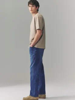 Bleu authentique - Straight Fit Classic Jeans extensibles