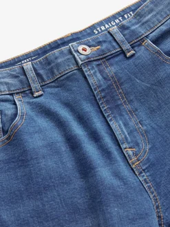 Bleu authentique - Straight Fit Classic Jeans extensibles