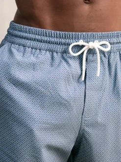Bleu avio - Short de bain à cordon imprimé géométrique Reiss Tito
