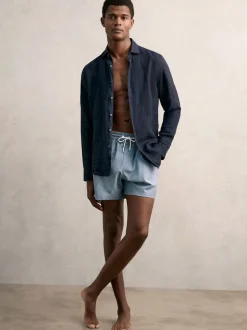 Bleu avio - Short de bain à cordon imprimé géométrique Reiss Tito