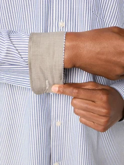 Bleu Bengal - Chemise Oxford boutonnée repassage facile