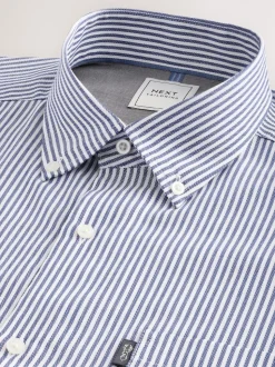 Bleu Bengal - Chemise Oxford boutonnée repassage facile