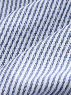 Bleu Bengal - Chemises Oxford à col boutonné Rayure Easy Iron