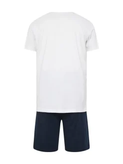 Bleu Blanc et bleu marine - Ensemble BadRhino Big & Tall Lounge 100% coton et t-shirt