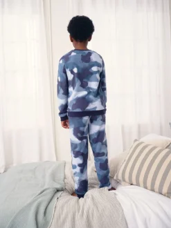 Bleu camouflage Spray - Pyjama simple en laine polaire (3-16yrs)