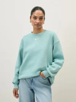 Bleu Cannon - Sweat-shirt Nike en polaire oversize à col rond
