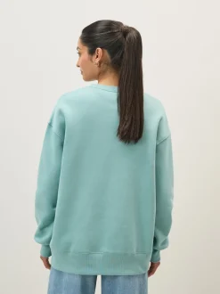 Bleu Cannon - Sweat-shirt Nike en polaire oversize à col rond