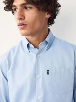 Bleu clair - Ajustement régulier - Chemises Oxford boutonnées Easy Iron