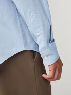 Bleu clair - Ajustement régulier - Chemises Oxford boutonnées Easy Iron