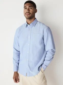 Bleu clair - Ajustement régulier - Chemise Oxford à manches longues