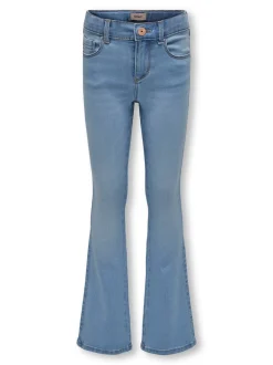 Bleu clair - Jeans de jambe évasée ONLY KIDS avec taille ajustable