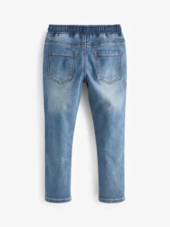 Bleu clair - Jeans extensibles à taille élastique (3-16ans)