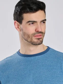 Bleu clair - Loungeable Ensemble pyjama haut en jersey et pantalon à carreaux brossé