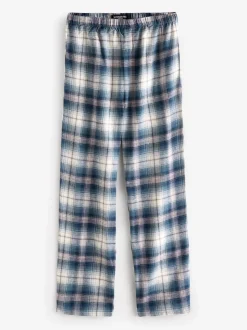 Bleu clair - Loungeable Ensemble pyjama haut en jersey et pantalon à carreaux brossé